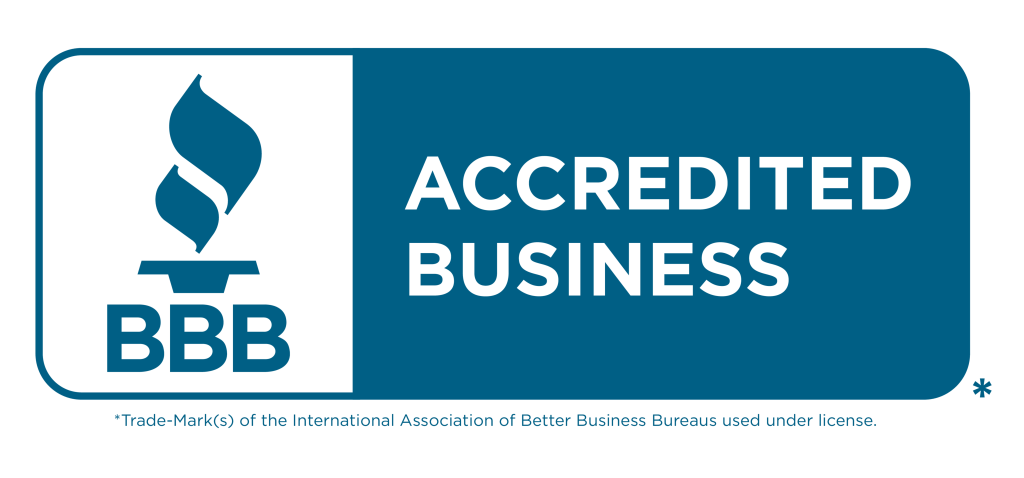 BBB Accredited Business logo indicating trust and reliability.